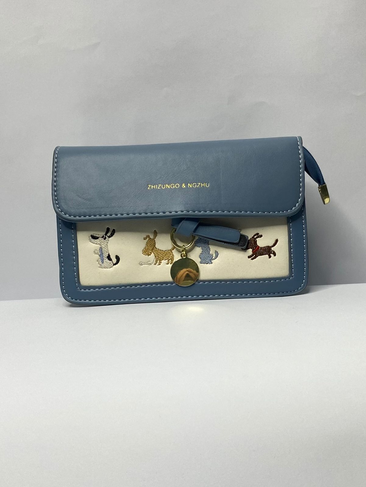 Embroidered Crossbody Bag (blue)